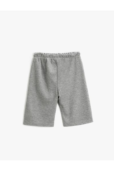 Koton Cotton Tie Waist Shorts Tiger - Print Detailed