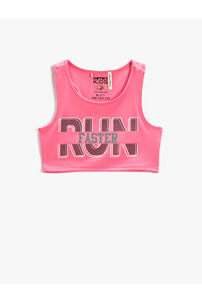 Koton Το Half Athlete Tank Top τυπωμένο με λεπτομέρεια παραθύρου στο πίσω μέρος