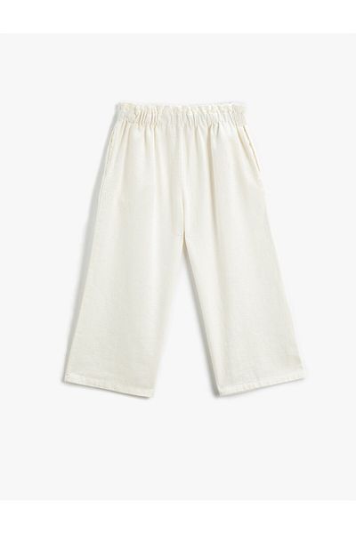 Koton Kalhoty ze směsi lnu Široký elastický pas