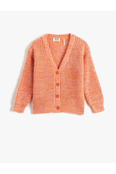 Koton V-Ausschnitt Basic Strickjacke mit Knopfleiste