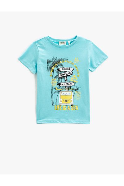Koton Tričko Crew Neck s krátkým rukávem – potištěné