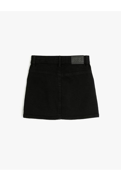 Koton Denim Skirt Mini Size Pocketed Cotton Adjustable Elastic Waist