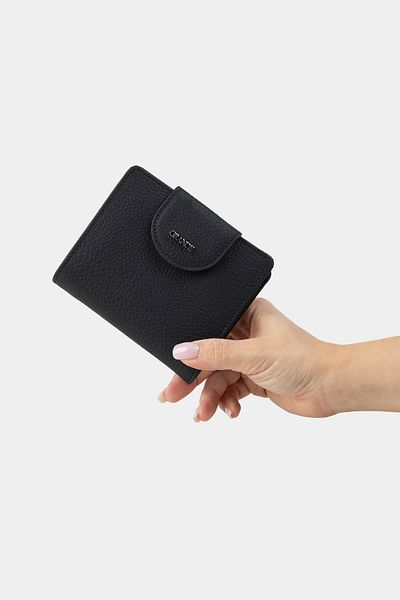 Grande 2818 Model - Genuine Leather Black Women's Wallet Flother