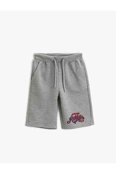 Koton Tie Waist Shorts Pocket Printed Detailed Cotton