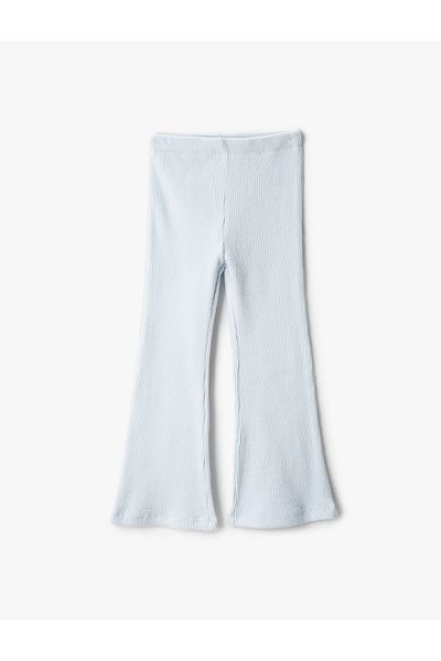 Koton Basic-Leggings mit spanischem Bein, elastischem Bund und Rippstrickbündchen