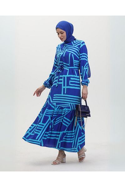 Zeynep Butik Γυναικείο Μουσουλμανικό Εποχιακό Φόρεμα Βισκόζης 1316