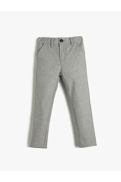 Koton Fabric Trousers Pocket Ribbed Cotton Adjustable Elastic Waist