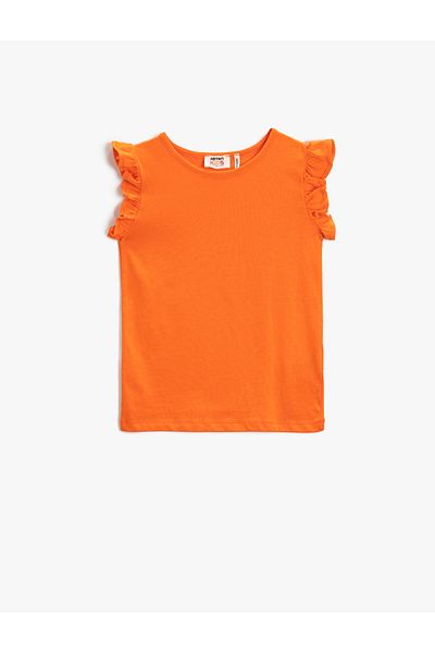 Koton Ärmelloses Basic-Rüschen-T-Shirt