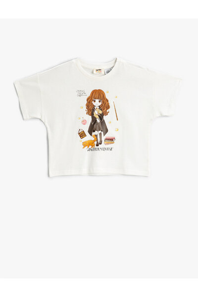 Koton Hermiona Granger, bawełniana, licencjonowana koszulka oversize z krótkim rękawem i nadrukiem