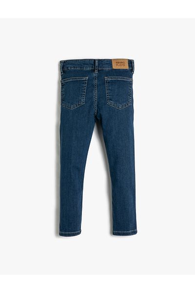 Koton Jean Leggings Βαμβακερή ρυθμιζόμενη ελαστική μέση