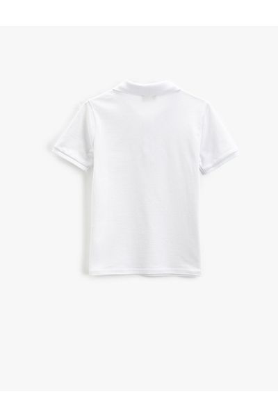 Koton Basic Polo Neck T-Shirt Short Sleeve Button Detailed