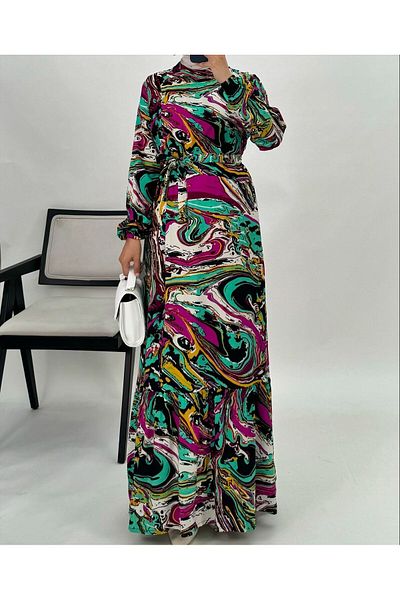 Zeynep Butik Εποχιακό γυναικείο φόρεμα Hijab Viscose - 1311