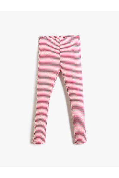 Koton Gerippte Leggings mit elastischem Knopfdetail in der Taille