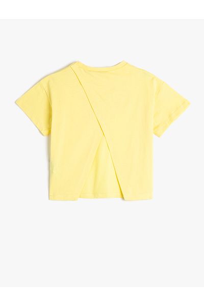 Koton Basic T-Shirt with Back Window Detail Short Sleeve Crew Neck Cotton