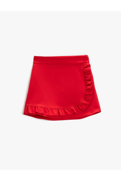 Koton Mini Skirt Frilled Double Breasted Zipper Closure