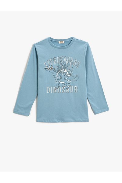Koton Dinosaur Printed Long Sleeve T-Shirt Crew Neck