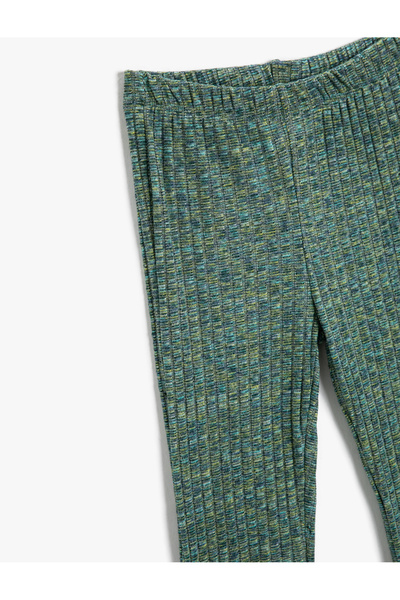 Koton Soft Textured Spanish Leg Leggings - Elastic Waist Trousers