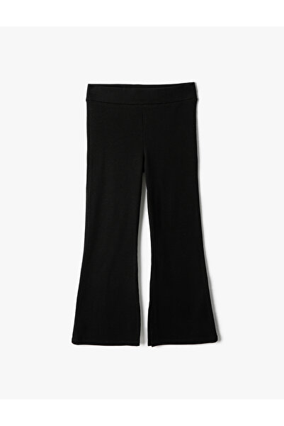 Koton Spanische Leggings mit geschlitztem Bein, elastischer Bund, gerippt