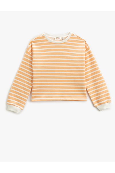 Koton Crop-Sweatshirt mit Rundhalsausschnitt, weich strukturiert