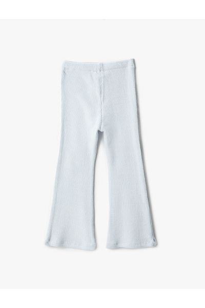 Koton Basic-Leggings mit spanischem Bein, elastischem Bund und Rippstrickbündchen