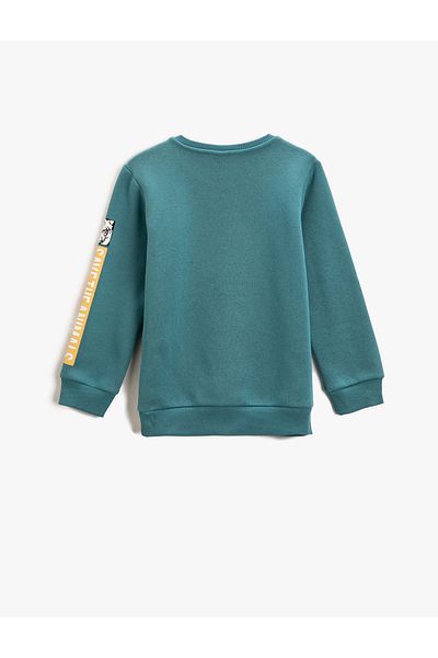 Koton Tiger Printed Sweatshirt Long Sleeve Crew Neck