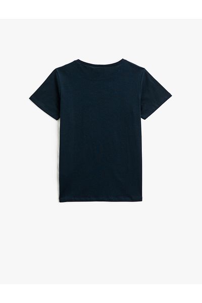 Koton Kurzarm-T-Shirt mit Basketball-Motiv und Rundhalsausschnitt