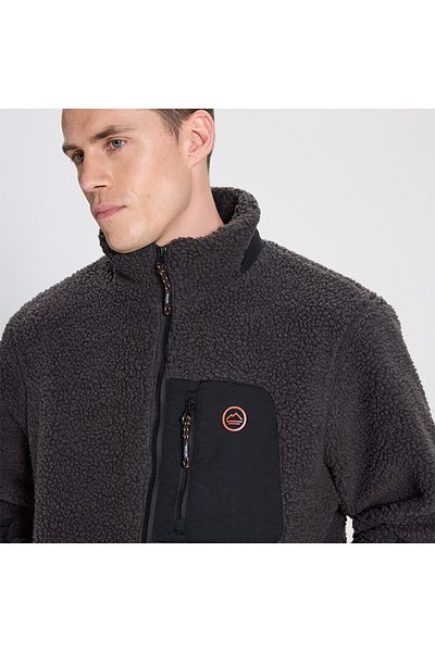 WRANGLER Ανδρικό μπουφάν Sherpa με φερμουάρ Anthracite