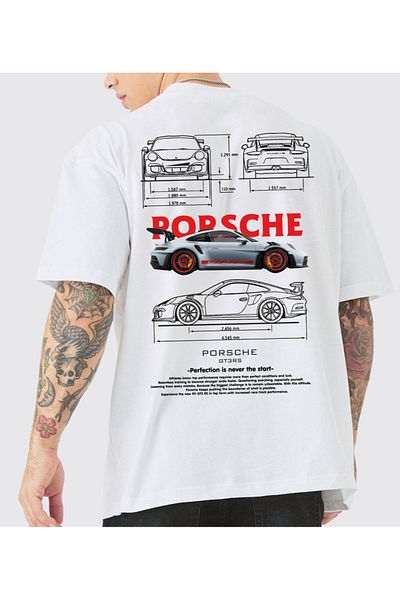 Uniquetex PRSCH - T-Shirt με στάμπα αυτοκινήτου VEK Oversize