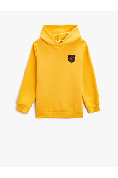 Koton Basic Hooded Sweatshirt with Print Detail