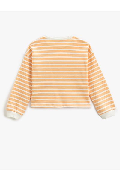 Koton Crop-Sweatshirt mit Rundhalsausschnitt, weich strukturiert