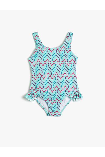 Koton Μαγιό Heart Printed - Λεπτομέρεια βολάν