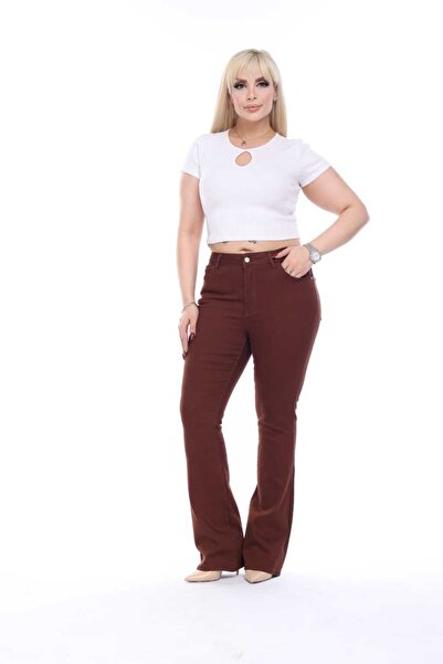 ASSO بنطلون نسائي إسباني عالي الخصر مقاس كبير قابل للتمدد