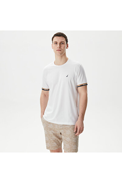 Nautica Erkek Beyaz Standart Fit T-Shirt