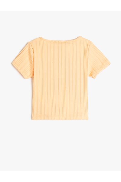Koton Crew Neck Ribbed Short SleeveCropT-shirt