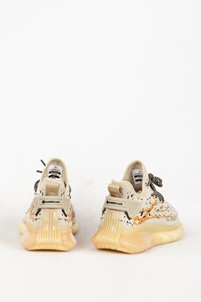 Hammer Jack Bézs női tornacipő - vastag talpú kötöttáru járó sportcipő 101 23362z