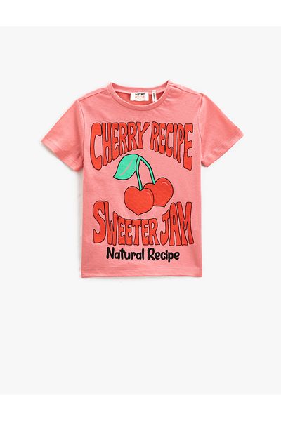 Koton Cherry T-Shirt Short Sleeve Round Neck Cotton