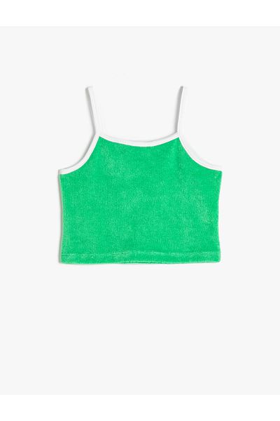 Koton Athlete Crop Strap Handtuchstoff, bestickte, detaillierte Baumwolle