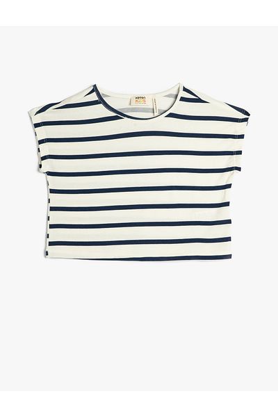 Koton Crop T-Shirt Cotton Short Sleeve Crew Neck