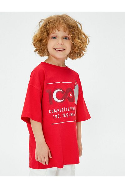 Koton Atatürk póló rövid ujjú környakú pamut