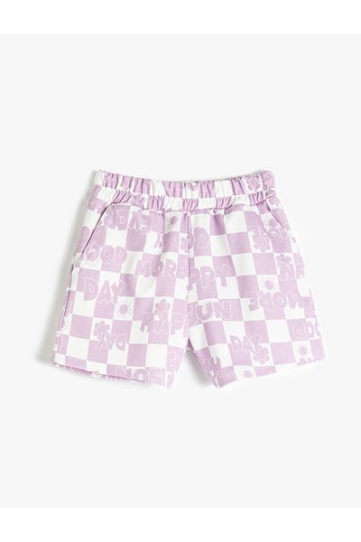 Koton Pantaloni scurți cu buzunar elastic în talie imprimați
