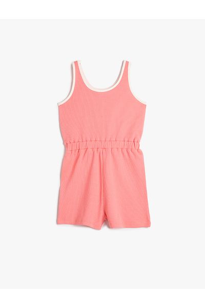 Koton Jumpsuit Mini Thick Strap Elastic Waist Printed Cotton