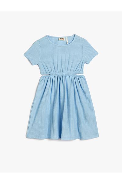 Koton Dress Short Sleeve Crew Neck Window Detailed