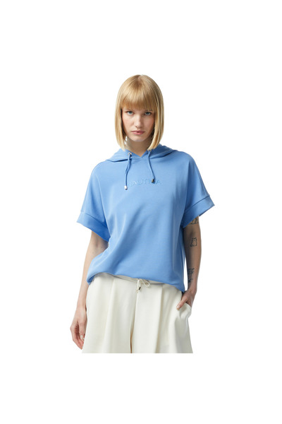 Nautica Kadın Mavi Relaxed Fit Kapüşonlu Sweatshirt