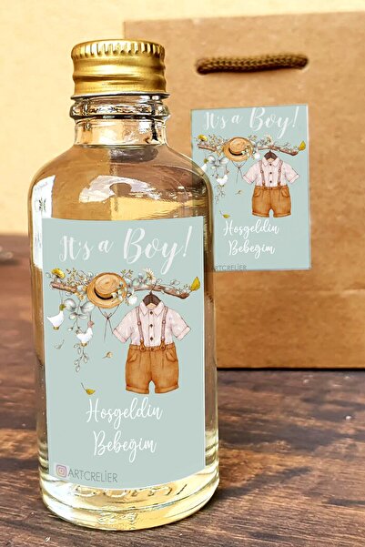 fırsatlar diyarı Hoş geldin Bebek Kolonya Şişe Etiketi Doğum Günü Etiketi / 9...