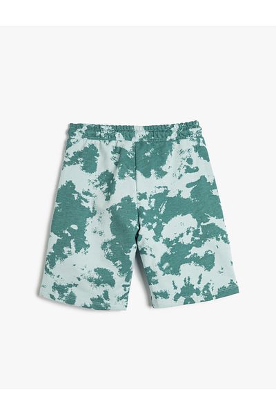 Koton Pantaloni scurți cu model Batik Buzunare Tie Talie Bumbac