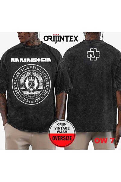 orijintex تي شيرت Rammstein قابل للغسل بمقاس كبير