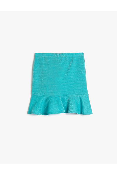 Koton Mini Skirt Gathered Frilly Glitter