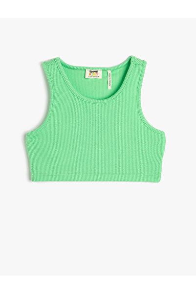 Koton Jumătate Tank Top Sport Gât rotund cu nervuri