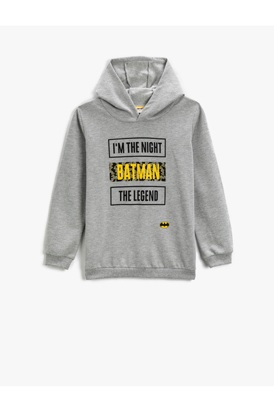 Koton Kapuzenpullover mit Batman-Aufdruck, lizenziert, langärmelig