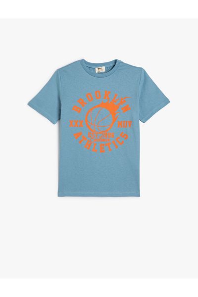 Koton Crew Neck Printed Cotton T-Shirt